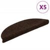 vidaXL Preproge za stopnice samolepilne 5 kosov 56x17x3 cm rjave polkrožne