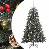 vidaXL Umestno božično drevo Zelena 120 cm PVC, plastika in jeklo