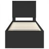 vidaXL Konstrukcija postelje Črna 75 x 190 cm Masivno borovo les