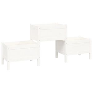 vidaXL Visoka greda bela 178,5x44x75 cm trdna borovina
