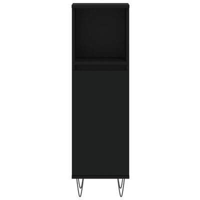 vidaXL Komplet kopalniških omaric 3-delni črn inženirski les