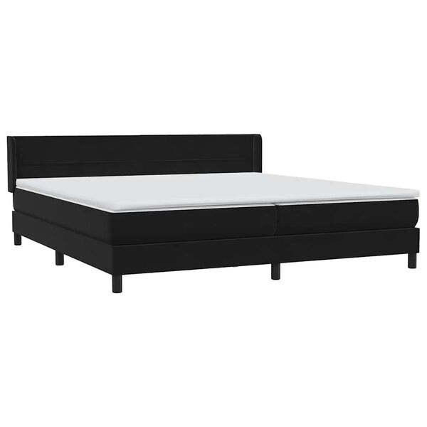 vidaXL Box spring postelja z vzmetnico črna 180x210 cm žamet