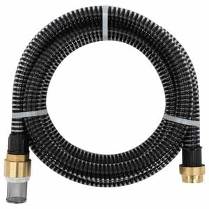 vidaXL Sesalna cev z medeninastimi priključki črna 1,1" 3 m PVC