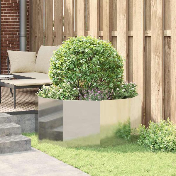 vidaXL Cvetlično korito srebrna 120 x 120 x 50 cm Cinkana jeklena