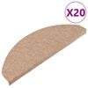 vidaXL Samolepilne preproge za stopnice 20 kosov bež 65x22,5x3,5 cm