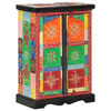 vidaXL Ročno barvana komoda z vrati 53x30x75 cm trden mangov les