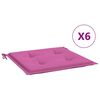 vidaXL Blazine za vrtne stole 6 kosov roza 50x50x4 cm tkanina