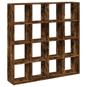 vidaXL Knjižna omara dimljeni hrast 137,5x29x137,5 cm inženirski les