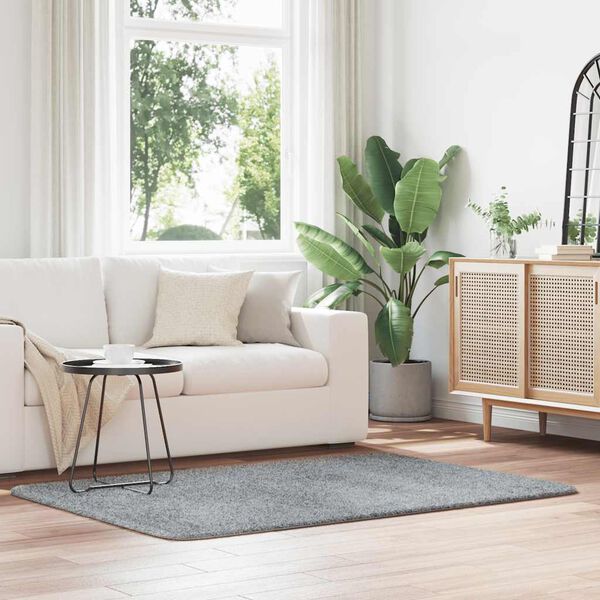 vidaXL Visoka ko&scaron;ata preproga NAVARRA svetlo siva 120x170 cm poliester