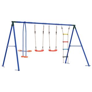 vidaXL Zunanji swing komplet večbarvno Jeklo in PE