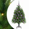 vidaXL Božično drevo med 150 LED z stojalom Zelena 120 cm PE