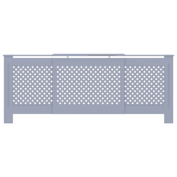 vidaXL Pokrov za radiator MDF siv 205 cm