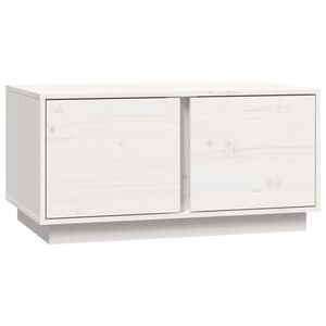 vidaXL Klubska mizica bela 80&times;50&times;40 cm trdna borovina