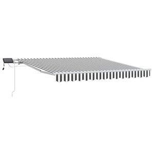 vidaXL Ročno zložljiva tenda z LED diodami antracit in bela 300x250 cm