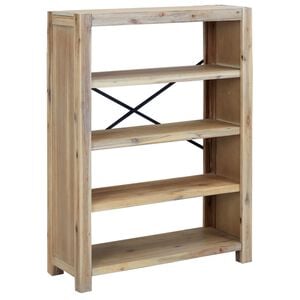 vidaXL Knjižna omara 4-nadstropna 80x30x110 cm trden akacijev les