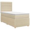 vidaXL Postelja boxspring z vzmetnico Krem 80 x 200 cm Blago