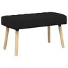 vidaXL Bench z kanalnim oblazinjenjem Črna 80 x 40 x 46 cm Blago