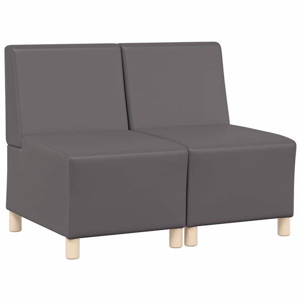 vidaXL Modularna sofa enota brez naslonov 2 pcs Siva 55 x 74 x 82 cm