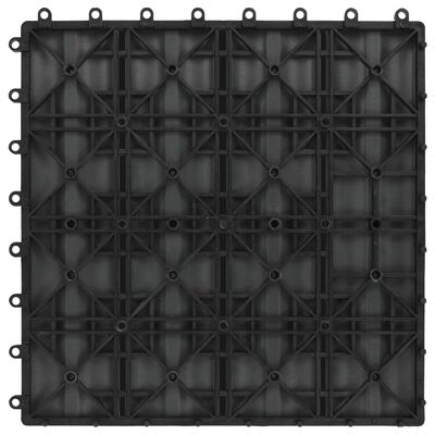 vidaXL Talne plošče 11 kosov globok relief WPC 30x30 cm 1 m² črna