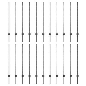 vidaXL Ograjni stebri 44 pcs Siva 160 cm Jeklo