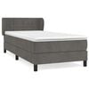 vidaXL Box spring postelja z vzmetnico temno siva 80x200 cm žamet