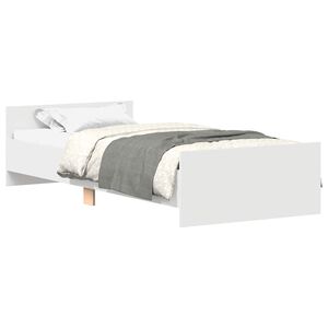 vidaXL Okvir postelje z naslonjalom Bela 80 x 200 cm Inženirski les