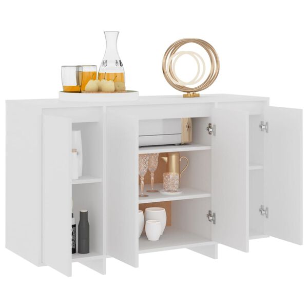 vidaXL Komoda bela 120x41x75 cm iverna plošča