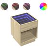 vidaXL Klubska mizica z neskončnimi LED sonoma hrast 40x40x50 cm