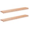 vidaXL Okenske police 2 kos Naravna 90 x 15 x 2 cm Trda bukovina