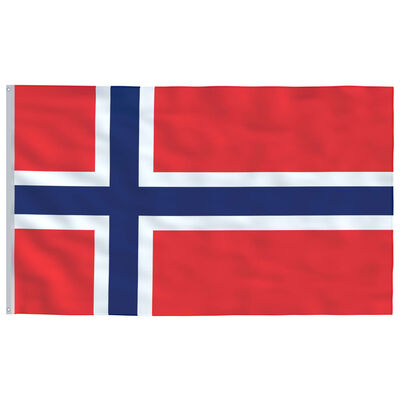 vidaXL Zastava Norveške in aluminijast zastavni drog 4 m