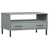 vidaXL Klubska mizica siva 85x50x45 cm trden les OSLO