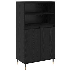 vidaXL Visok predalnik Črna 60 x 36 x 110 cm Konstruiran les