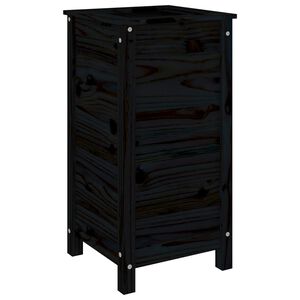 vidaXL Vrtno cvetlično korito črno 40x40x78 cm trdna borovina