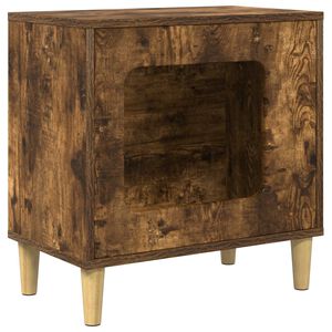 vidaXL Mačja hi&scaron;a Dimljen hrast 51 x 30 x 52 cm Inženirski les