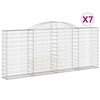 vidaXL Obokane gabion ko&scaron;are 7 kosa 300x30x120/140 cm pocinkano železo