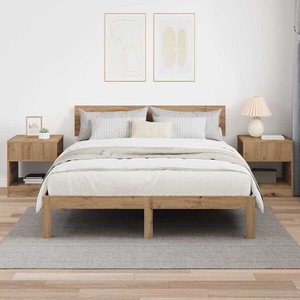 vidaXL Stranska miza 2 pcs Umetni hrast 40,5 x 40 x 45 cm