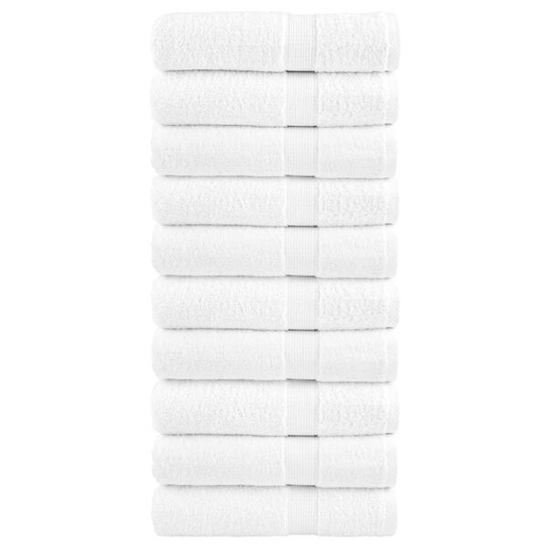 vidaXL Premium brisače SOLUND 10 kos bela 50x100 cm 600 g/m2