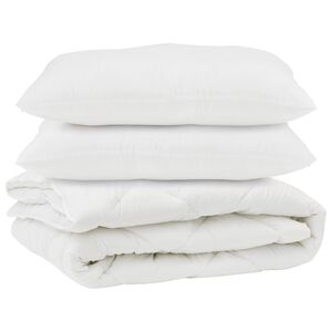 vidaXL Odeja z blazino 3 pcs Bela Mikrovlakna