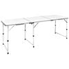 Zložljiva aluminijasta miza za kamp. z nastavljivo vi&scaron;ino 180 x 60 cm