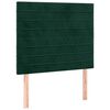 vidaXL LED posteljno vzglavje temno zeleno 90x5x118/128 cm žamet