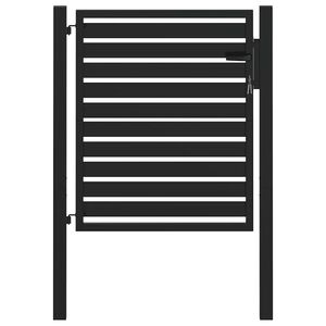 vidaXL Vrtna vrata z zaklepanjem črna 100x100 cm aluminij