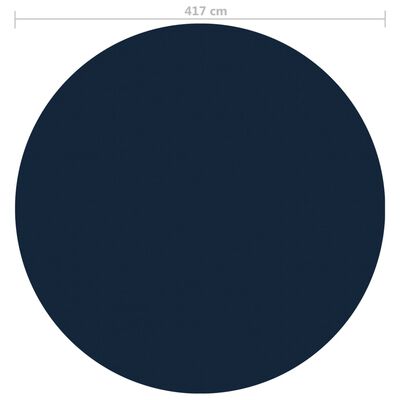 vidaXL Plavajoča PE solarna folija za bazen 417 cm črna in modra