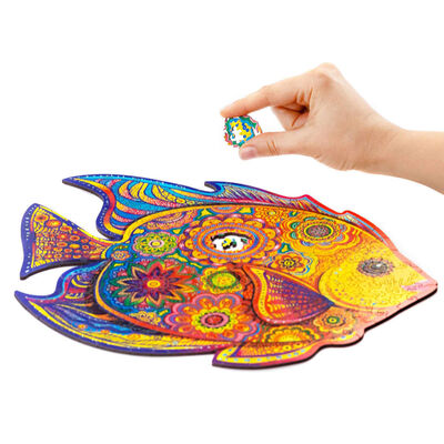 UNIDRAGON Lesena sestavljanka 196-delna Shining Fish 32x24 cm