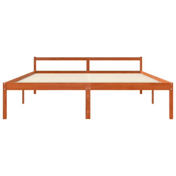 vidaXL Konstrukcija postelje z vzglavjem Voskast rjav 200 x 200 cm