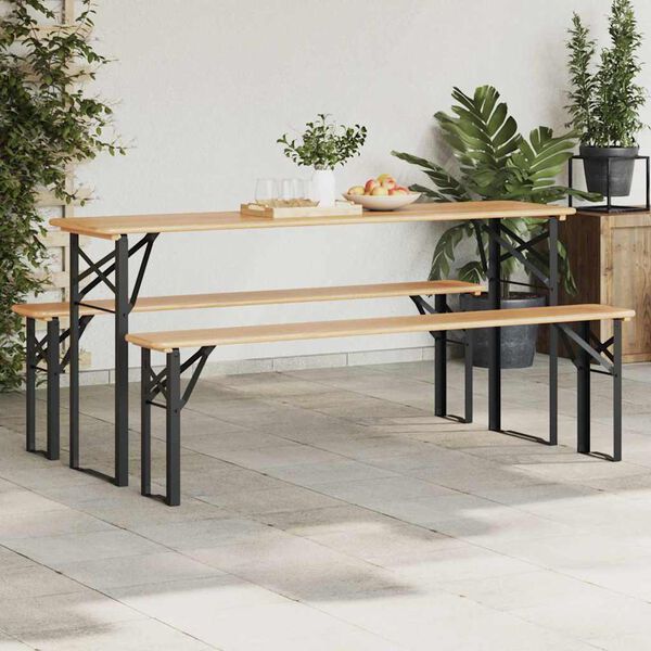 vidaXL Noga za pivsko mizo 2 pcs Črna 39 x 3 x 75 cm