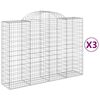 vidaXL Obokane gabion ko&scaron;are 3 kosi 200x50x140/160 cm pocinkano železo