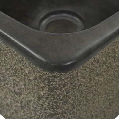 vidaXL Umivalnik 30x30x15 cm rečni kamen črn