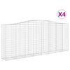 vidaXL Obokane gabion ko&scaron;are 4 kosi 400x50x160/180 cm pocinkano železo