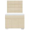 vidaXL Box spring postelja z vzmetnico krem 80x200 cm blago