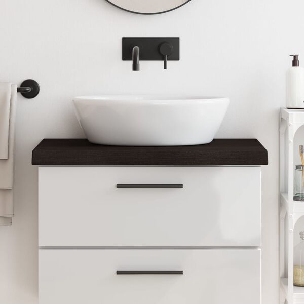 vidaXL Kopalni&scaron;ki pult temno rjav 80x30x(2-6) cm obdelan trden les